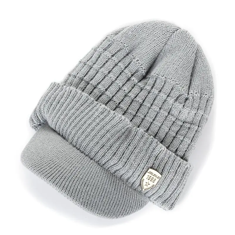 Fur-Lined Beanie Cap with Brim 6 H23542c3a5e4047d39e5aa072cfc37ef8G