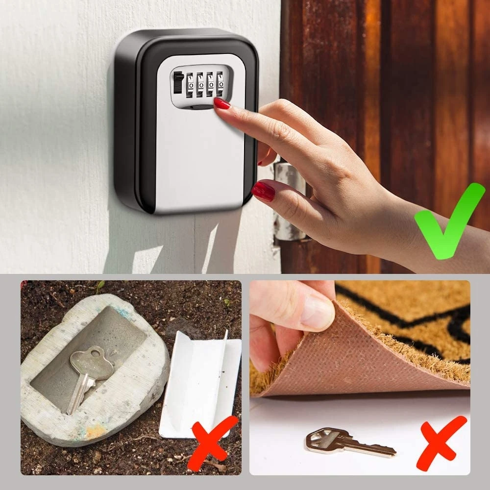 Key Safe Wall Box Weatherproof 4 Digit Combination Keys Storage Lock Boxes Indoor Outdoor Password Locks Hidden Keys Storage Box
Key Safe Wall Box Weatherproof 4 Digit Combination Keys Storage Lock Boxes Indoor Outdoor Password Locks Hidden Keys Storage Box
