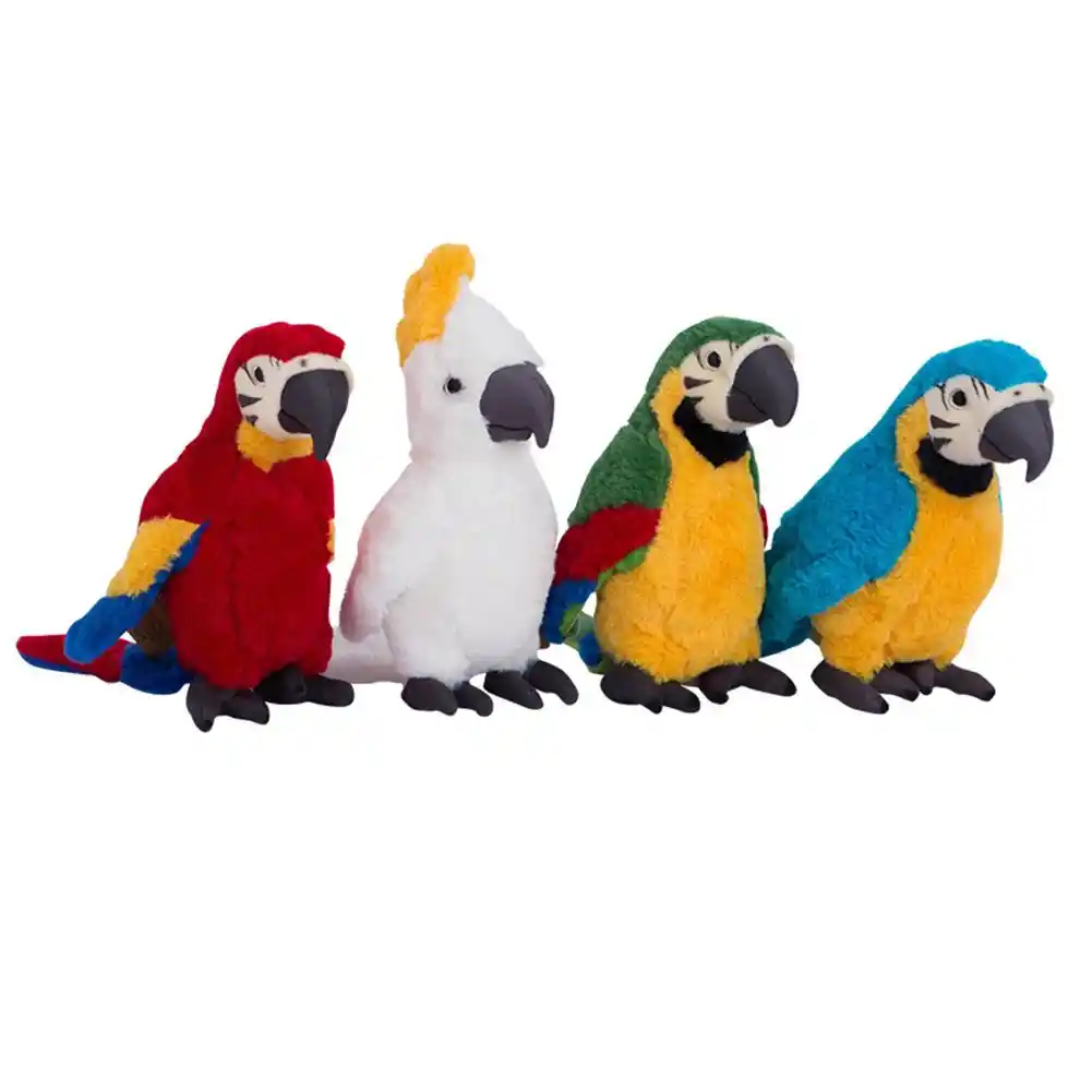 collection green ara macao parrot soft kids plush