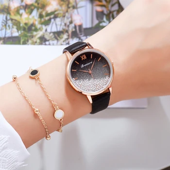 Watch for Women Romantic starry sky Leather Belt Watch Geneva Simple Belt Watch Classic Quartz Watch Exquisite Bracelet Watch
Watch for Women Romantic starry sky Leather Belt Watch Geneva Simple Belt Watch Classic Quartz Watch Exquisite Bracelet Watch