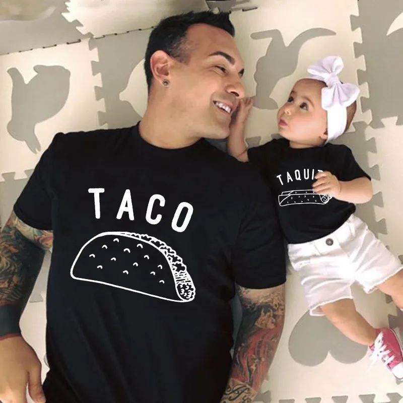 Рубашка Taco и Taquito для семьи смешное сочетание с отцом дочкой сыном хлопковая