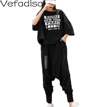 Vefadisa Black Plus Size Summer Set Letter Print Women Set 2020 Bat Sleeved T-shirt + Harem Pants Women 2 Pieces Suit QYF2816
Vefadisa Black Plus Size Summer Set Letter Print Women Set 2020 Bat Sleeved T-shirt + Harem Pants Women 2 Pieces Suit QYF2816
