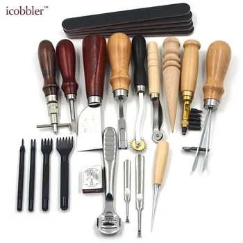 18Pcs/Set Leather Craft Punch Tools Leather Drilling Grinding Tool for Kit Stitching Carving Working Sewing Saddle Groover DIY
18Pcs/Set Leather Craft Punch Tools Leather Drilling Grinding Tool for Kit Stitching Carving Working Sewing Saddle Groover DIY