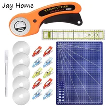 Patchwork Ruler Cutting-Mat Rotary-Cutter-Kit Sewing-Clips Cloths Fabric-Leather Patchwork Ruler Cutting-Mat Rotary-Cutter-Kit Sewing-Clips Cloths Fabric-Leather