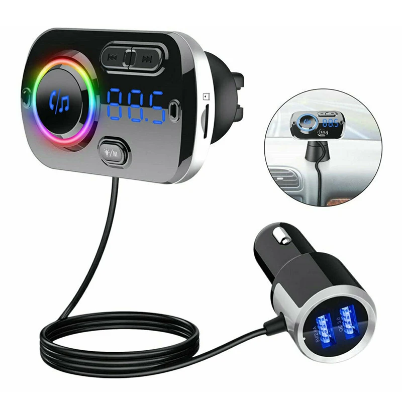 Car bluetooth USB Charger FM Transmitter Wireless 5.0 Hands-free LED Light MP3 Player For Universal Mobile Phones
Car bluetooth USB Charger FM Transmitter Wireless 5.0 Hands-free LED Light MP3 Player For Universal Mobile Phones