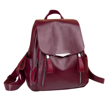 Women Backpack Outdoor PU Leather Female backpacks Vintage Large Capacity School Bag for Girls Double Zipper Shoulder Bags @B06
Women Backpack Outdoor PU Leather Female backpacks Vintage Large Capacity School Bag for Girls Double Zipper Shoulder Bags @B06