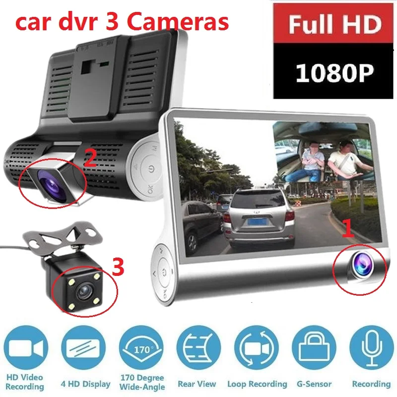 4.0 Inch Car DVR 3 Cameras Lens Dash Camera Dual Lens With Rearview Camera Video Recorder Dash Cam Auto Registrator Dvrs
4.0 Inch Car DVR 3 Cameras Lens Dash Camera Dual Lens With Rearview Camera Video Recorder Dash Cam Auto Registrator Dvrs