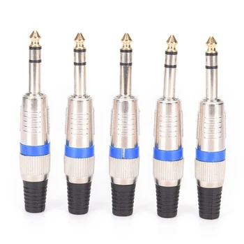 5PCS 6.35mm 3 Pole Stereo Welding Head Microphone Plug Two-Channel Blue Ring Mixer DIY Connector
5PCS 6.35mm 3 Pole Stereo Welding Head Microphone Plug Two-Channel Blue Ring Mixer DIY Connector