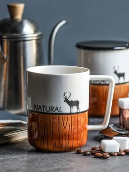 Nordic Ceramic Mug With Lid Spoon Imitation Wood Grain Simple Literary Creative Office Cup Large Capacity Coffee Tea Drinkware 
Nordic Ceramic Mug With Lid Spoon Imitation Wood Grain Simple Literary Creative Office Cup Large Capacity Coffee Tea Drinkware