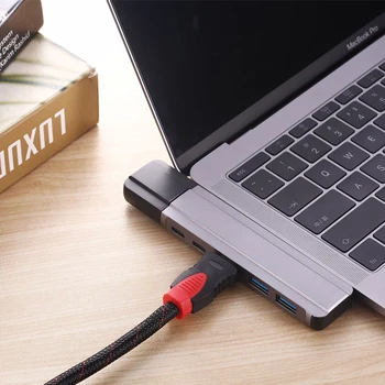 Type-c Hub Metal USB Hub Notebook Extension Interface with HDMI USB 3.0 Rj45 6-in-1 Hub for Laptop for Macbook
Type-c Hub Metal USB Hub Notebook Extension Interface with HDMI USB 3.0 Rj45 6-in-1 Hub for Laptop for Macbook
