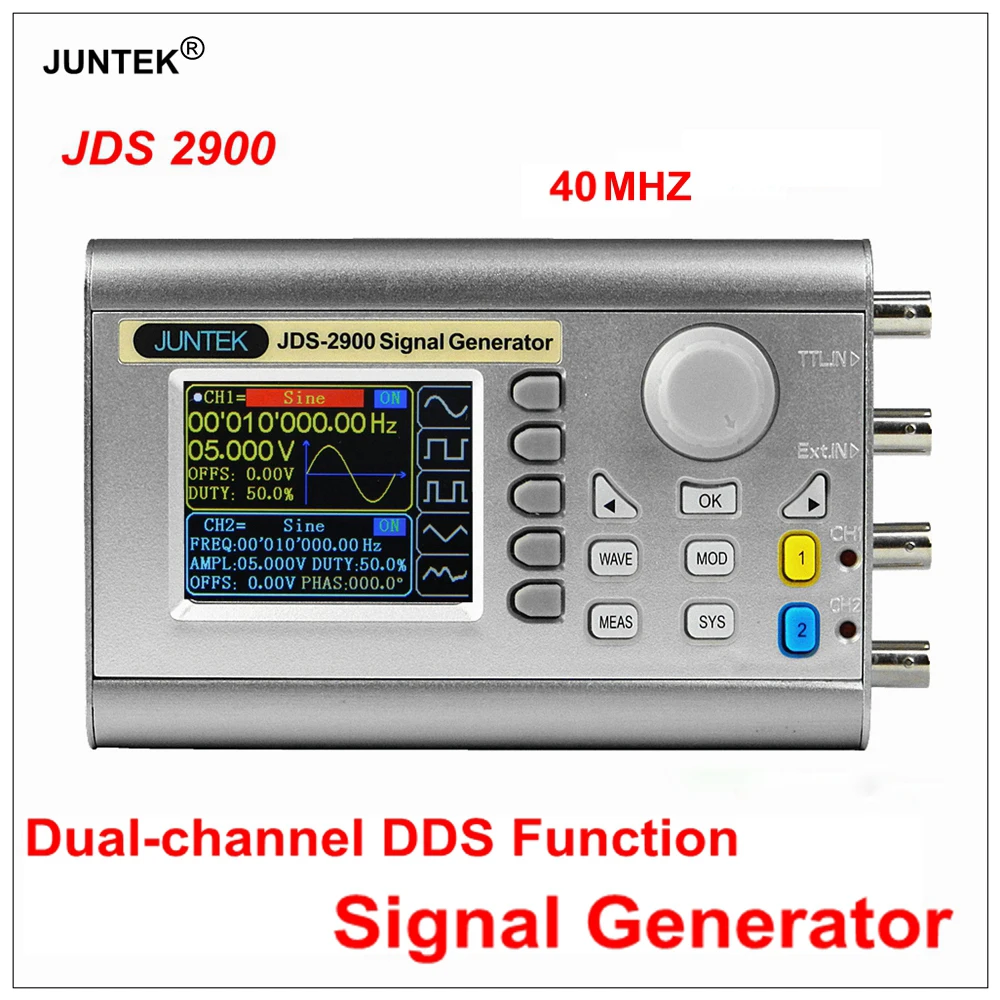 

JDS2900 40MHz DDS Function Signal Generator Digital Control Dual Channels Frequency Counter Meter Arbitrary Waveform Generator