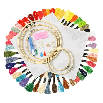 Hand Embroidery Kit Embroidery Starter Kits 6 Plastic Hoop+100 Colors Thread 
Hand Embroidery Kit Embroidery Starter Kits 6 Plastic Hoop+100 Colors Thread