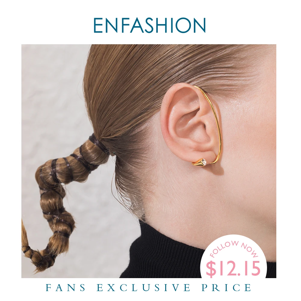 ENFASHION Curve Crystal Ear Cuff Clip On Earrings For Women Gold Color Punk Rock Line Earings Without Piercing Jewelry E191093
ENFASHION Curve Crystal Ear Cuff Clip On Earrings For Women Gold Color Punk Rock Line Earings Without Piercing Jewelry E191093