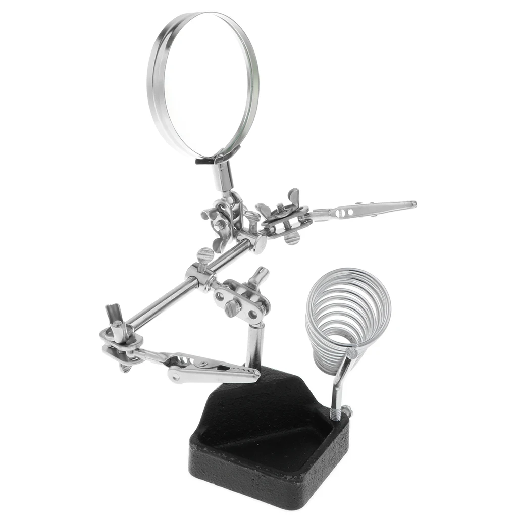 Helping Hand Repair Clamp Alligator Auxiliary Clip Magnifier W/ Spring Stand Helping Hand Repair Clamp Alligator Auxiliary Clip Magnifier W/ Spring Stand