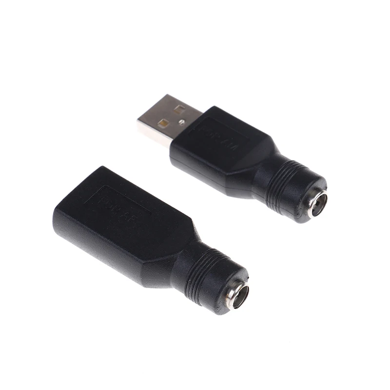 Female Jack To USB 2.0 Male Plug/ Female Jack 5V DC Power Plugs Connector Adapter Laptop 5.5*2.1mm Black Color