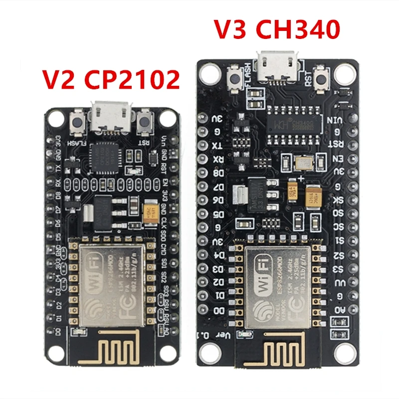 Wireless module CH340/CP2102 NodeMcu V3 V2 Lua WIFI Internet of Things development board based ESP8266 ESP-12E with pcb Antenna
Wireless module CH340/CP2102 NodeMcu V3 V2 Lua WIFI Internet of Things development board based ESP8266 ESP-12E with pcb Antenna