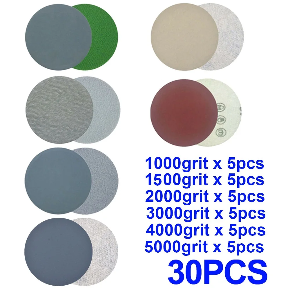 30pcs 125mm Wet /Dry Sanding Discs 5 Inch Hook & Loop Sandpaper 1000-5000 Grit For Sanding And Polishing
30pcs 125mm Wet /Dry Sanding Discs 5 Inch Hook & Loop Sandpaper 1000-5000 Grit For Sanding And Polishing