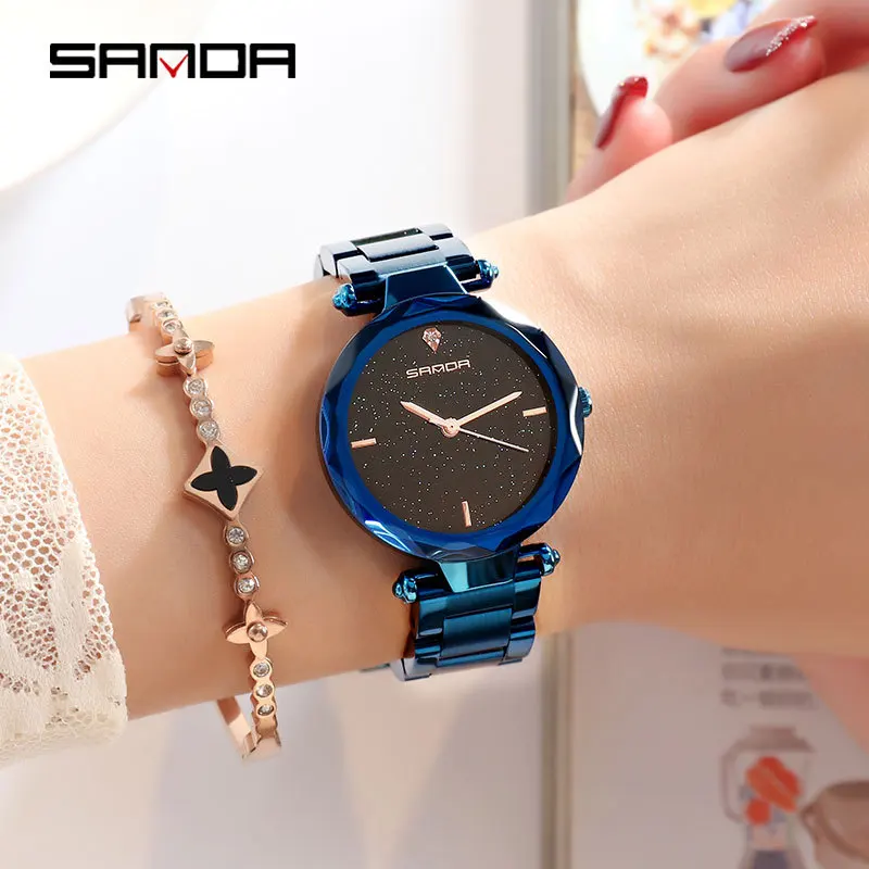 SANDA Hot Selling Star Surface Fashion WOMEN'S Watch Versatile Trend Steel Belt Quartz Student Watch
SANDA Hot Selling Star Surface Fashion WOMEN'S Watch Versatile Trend Steel Belt Quartz Student Watch