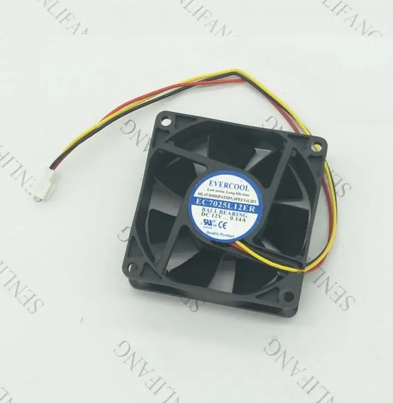 for 70mm fan EC7025L12ER For EVERCOOL 7025 DC12V 0.14A Three-wire Silent Heat Dissipating Fan Free shipping 
for 70mm fan EC7025L12ER For EVERCOOL 7025 DC12V 0.14A Three-wire Silent Heat Dissipating Fan Free shipping