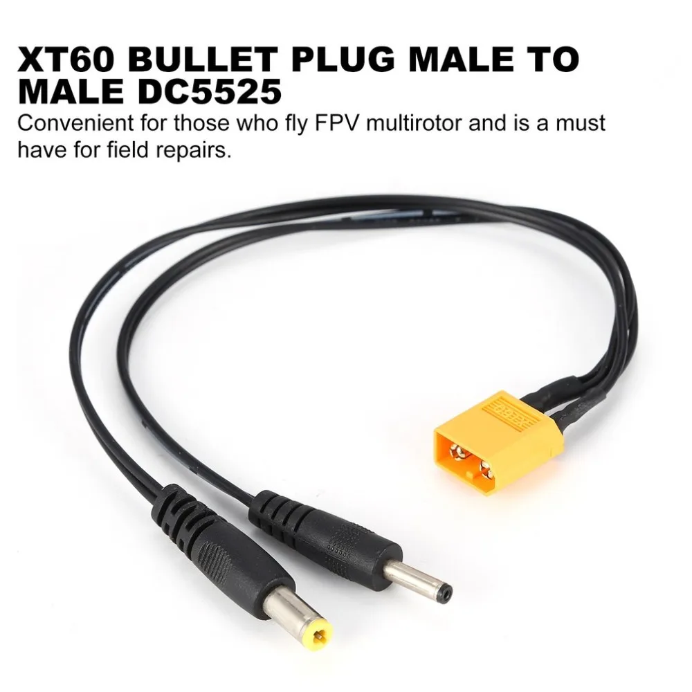 XT60 Bullet Plug To 2 Male DC5525 Connector Wire Adapter Cable Converter Multi Charging for RC Quadcopter | Игрушки и хобби