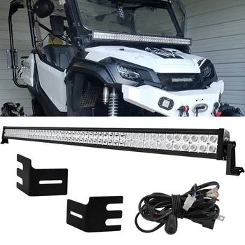 50 inches 288W Double Row Straight LED Light Bar with A-Pillar Upper Over Hood Mounting Bracket Kit For Honda Pioneer 1000 700 
50 inches 288W Double Row Straight LED Light Bar with A-Pillar Upper Over Hood Mounting Bracket Kit For Honda Pioneer 1000 700