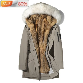 Winter Parka Fox Coat Raccoon Collar Long Jacket Men Genuine Fur Jackets and Coats Veste L1A-6604 B21306
Winter Parka Fox Coat Raccoon Collar Long Jacket Men Genuine Fur Jackets and Coats Veste L1A-6604 B21306