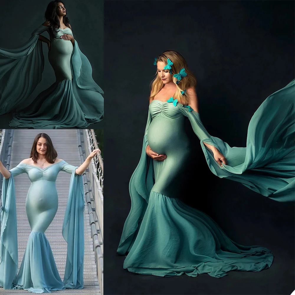 Pregnant Women Pajam Robe Nightgown Sexy Off Shoulder Long Sleeves Chiffon Sleepwear Bathrobe Mesh Prom Party Bridesmaid Shawl
Pregnant Women Pajam Robe Nightgown Sexy Off Shoulder Long Sleeves Chiffon Sleepwear Bathrobe Mesh Prom Party Bridesmaid Shawl