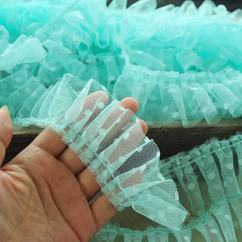 1M Pleated Pink Green Lace Fabric 5cm Guipure Dot Lace Trim Applique Collar Ribbon Sewing Clothing Craft Supplies dentelle K33 
1M Pleated Pink Green Lace Fabric 5cm Guipure Dot Lace Trim Applique Collar Ribbon Sewing Clothing Craft Supplies dentelle K33