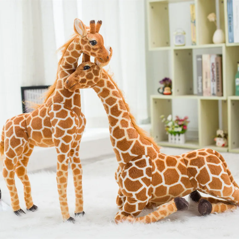 Фото Огромный Жираф в реальной жизни плюшевые игрушки милые набивные животные олень