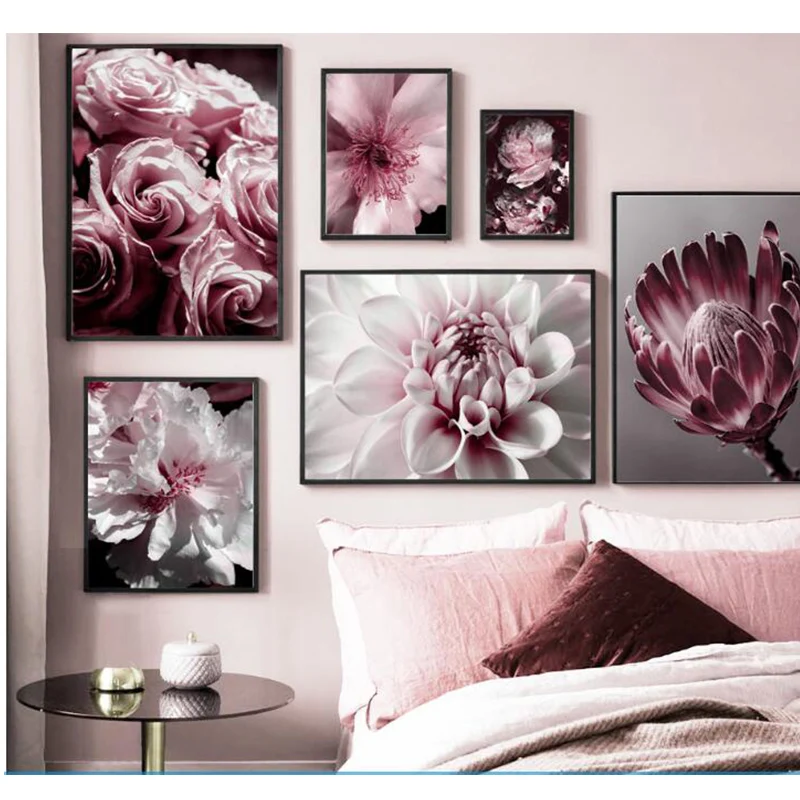 Фото Квадратная/круглая Алмазная картина DIY Розовый пион роза настенная живопись