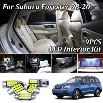 

9PCS Canbus LED Light Interior Light For 1998 - 2017 2018 2019 2020 Subaru Forester LED Interior Map Trunk License plate Light