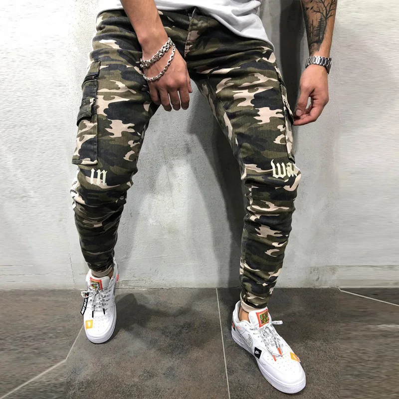 1X new men's jeans badge elastic slim tight tight feet military camouflage small leg pants good quality jeans wholesale
1X new men's jeans badge elastic slim tight tight feet military camouflage small leg pants good quality jeans wholesale