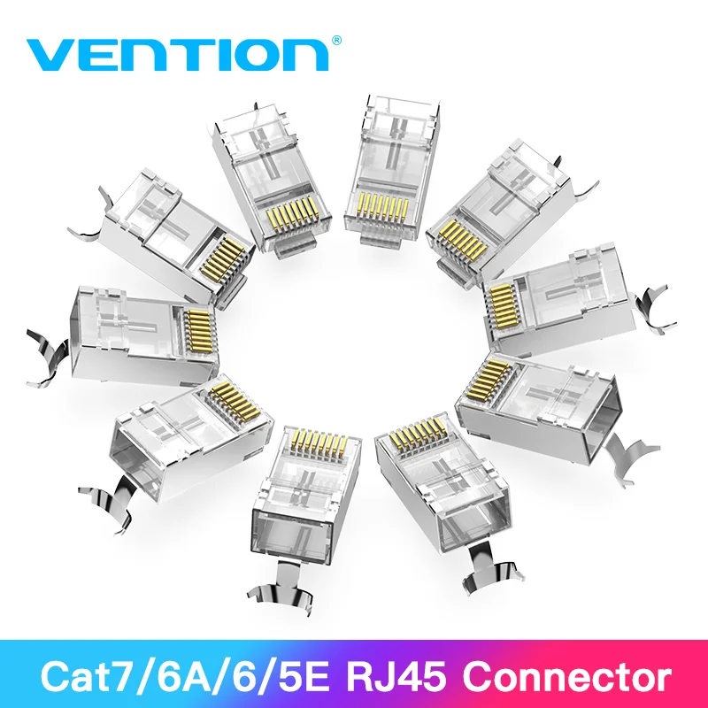 Vention RJ45 Connector Cat7 RJ45 Modular Ethernet Cable Head Plug Gold-plated Cat6 Crimp Network RJ45 Crimper Connector Cat7
Vention RJ45 Connector Cat7 RJ45 Modular Ethernet Cable Head Plug Gold-plated Cat6 Crimp Network RJ45 Crimper Connector Cat7