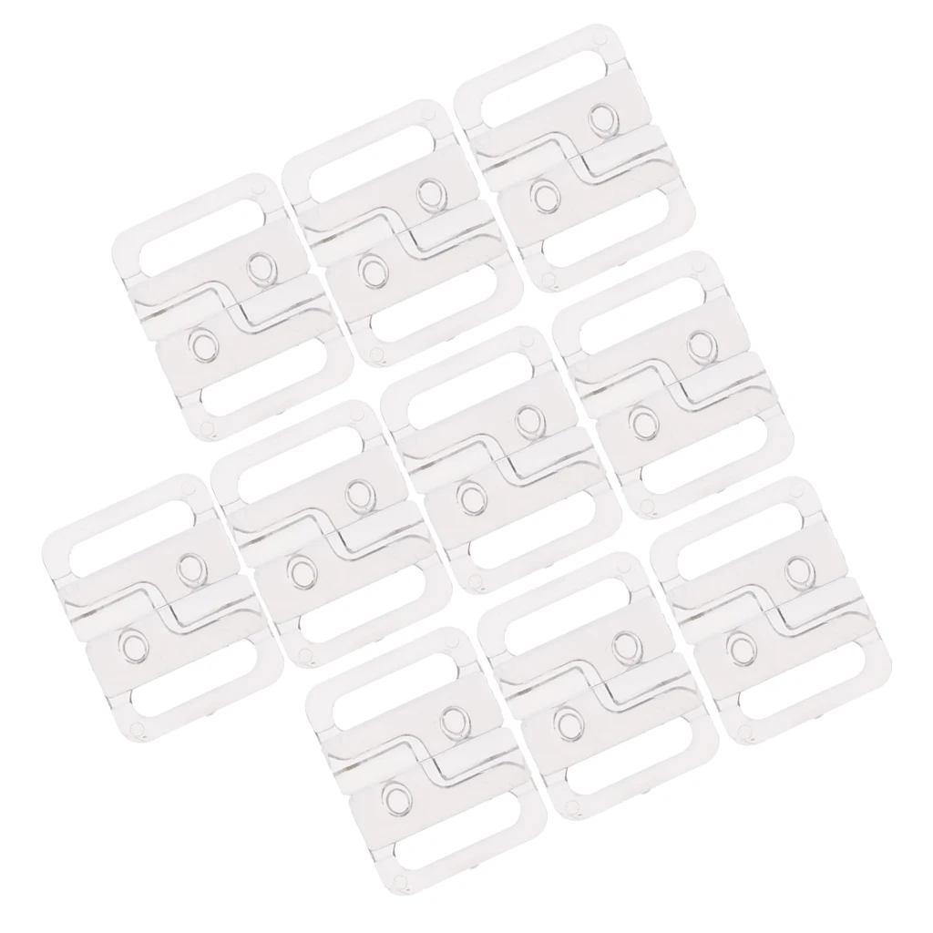 10 Pairs Plastic Bikini Clips Snap Hooks Bra Strap Swimwear Clasp Lingerie 14mm