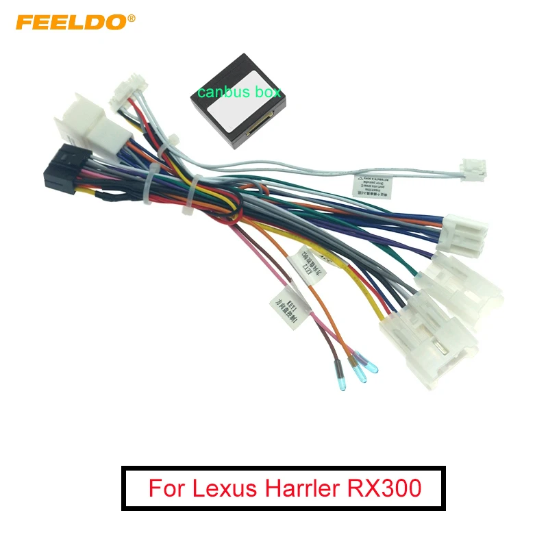 

FEELDO Car Audio 16pin Wiring Harness Adapter With Canbus For Lexus RX 300/Harrier(98-03) Android Stereo Installation