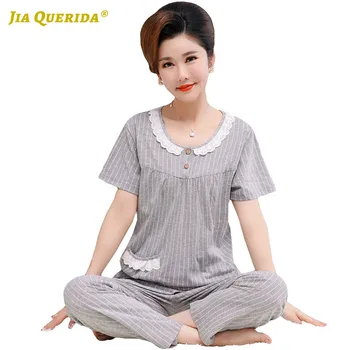 Woman Clothes Cotton New Short Sleeve Long Pants Fashion Style Casual Style Homesuit Homeclothes Sleepwear Pjs Woman Pajamas Set 
Woman Clothes Cotton New Short Sleeve Long Pants Fashion Style Casual Style Homesuit Homeclothes Sleepwear Pjs Woman Pajamas Set