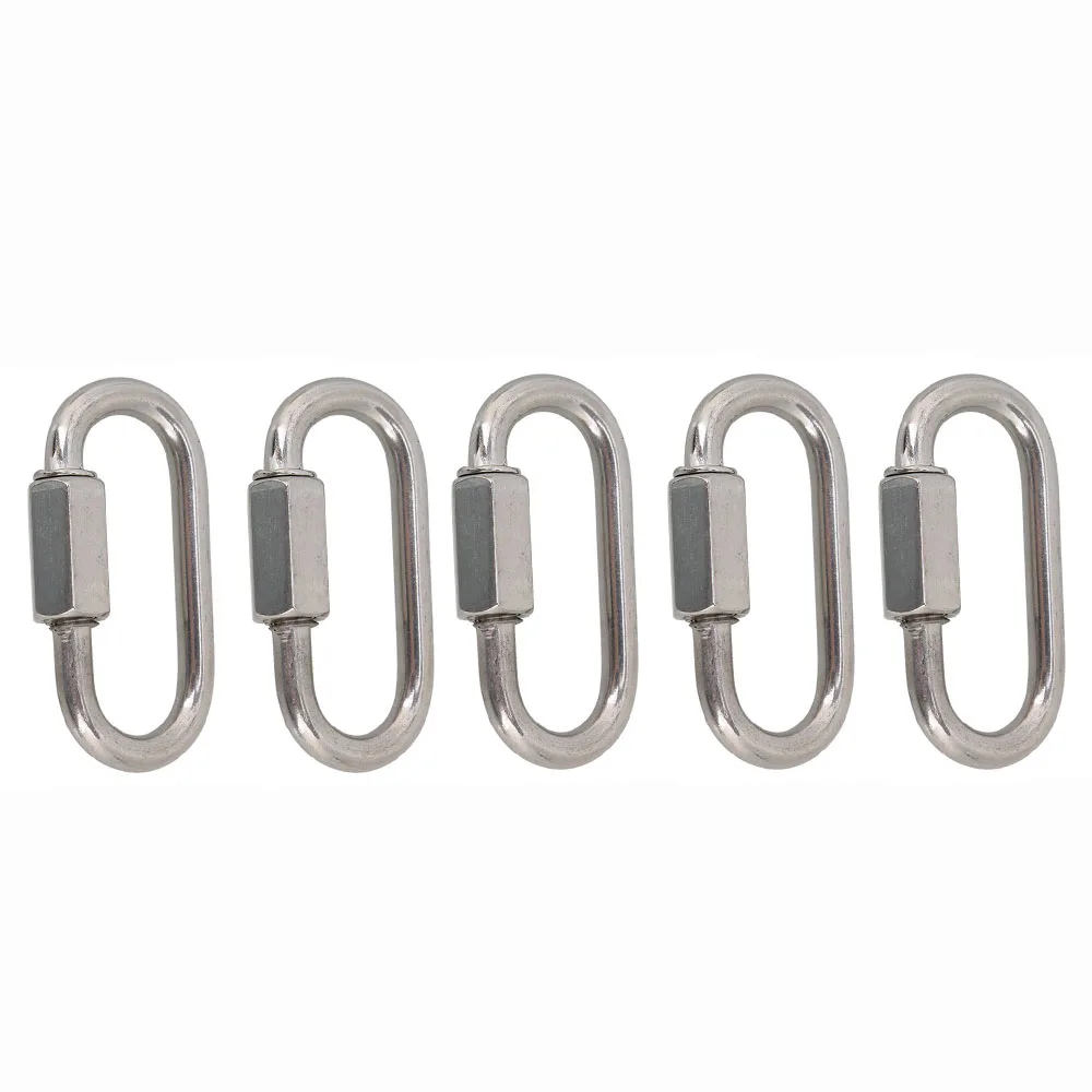 Multifunctional 304 Stainless Steel Carabiner Quick Oval Screwlock Link Lock Ring Hook M3.5 Pack of 5
Multifunctional 304 Stainless Steel Carabiner Quick Oval Screwlock Link Lock Ring Hook M3.5 Pack of 5