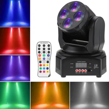 Mini LED Disco Light RGBW Wash Rotating Moving Head Stage Light DMX512 Sound-activated with Remote Control for KTV Party EU piug
Mini LED Disco Light RGBW Wash Rotating Moving Head Stage Light DMX512 Sound-activated with Remote Control for KTV Party EU piug