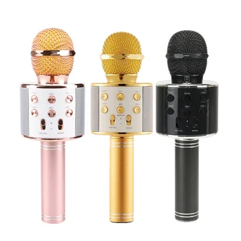 WS858 Portable Bluetooth Karaoke Microphone Wireless Professional Speaker Home KTV Handheld Microphone 
WS858 Portable Bluetooth Karaoke Microphone Wireless Professional Speaker Home KTV Handheld Microphone