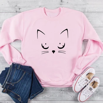 Cat Print Long Sleeve Sweatshirt Women Harajuku Pullover Hoodie Crewneck Girl Tops Kawaii Jumper Causal Outerwear Drop Shipping
Cat Print Long Sleeve Sweatshirt Women Harajuku Pullover Hoodie Crewneck Girl Tops Kawaii Jumper Causal Outerwear Drop Shipping