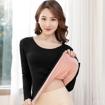 Women's thermal jacket and velvet padded winter slim thermal underwear winter bottoming shirt single long sleeve
Women's thermal jacket and velvet padded winter slim thermal underwear winter bottoming shirt single long sleeve