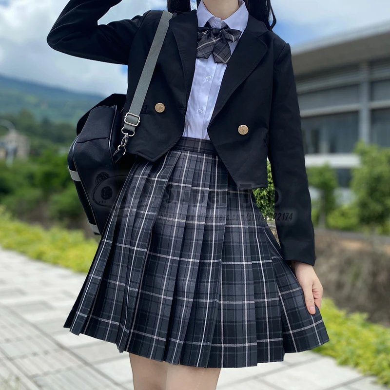 Весенне-осенние черные официальные блейзеры, короткий японский костюм с длинными рукавами и карманами, куртки, пальто для старшей школы, униформа DK JK, плиссированная юбка
Весенне-осенние черные официальные блейзеры, короткий японский костюм с длинными рукавами и карманами, куртки, пальто для старшей школы, униформа DK JK, плиссированная юбка