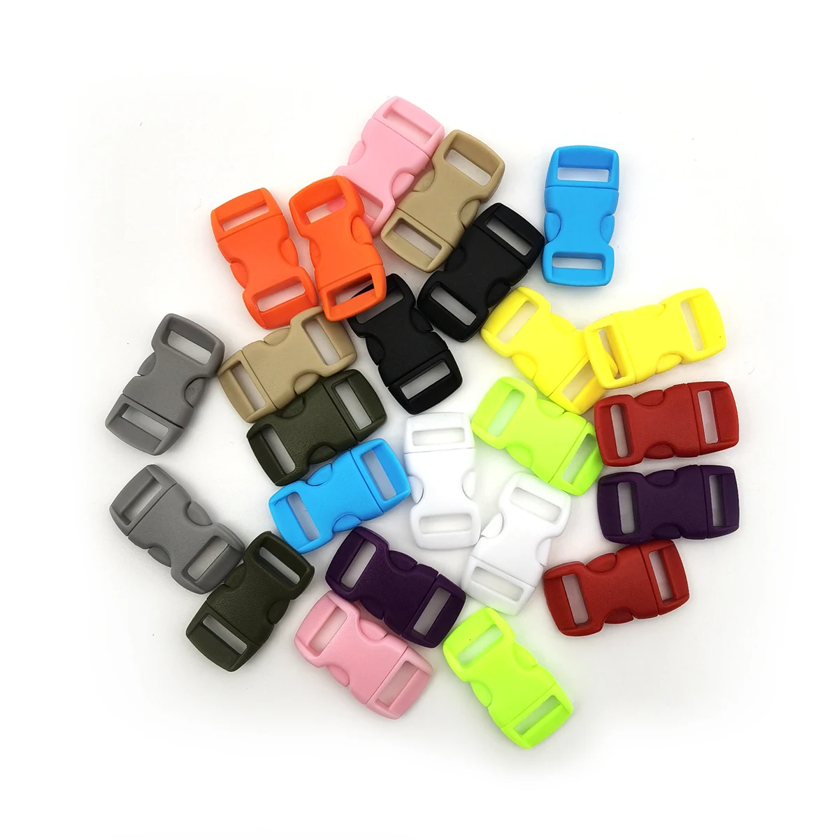 

10Pcs 3/8" 10mm Side Release Buckle Curved Parachute 550 Paracord Bracelet DIY Dog Collar Strap Webbing Outdoor Camp