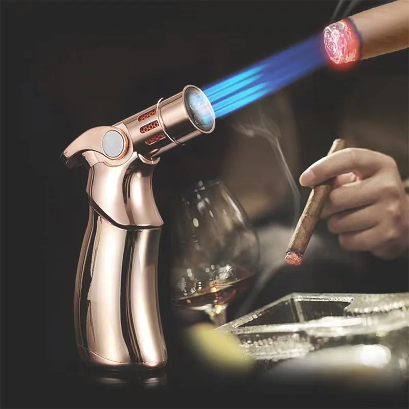 Jobon Luxury Four Torch Metal Lighter Jet Turbine Outdoor Barbecue Kitchen Butane Gas Lighter Windproof Cigar Accessory Gift Men
Jobon Luxury Four Torch Metal Lighter Jet Turbine Outdoor Barbecue Kitchen Butane Gas Lighter Windproof Cigar Accessory Gift Men
