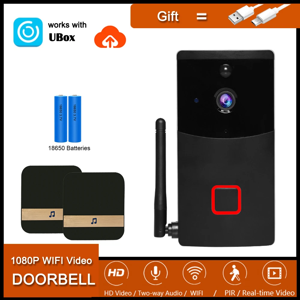 Home Smart WiFi Video Doorbell Intercom Set 1080P PIR Motion IR Night Vision Security Camera Ubox APP 
Home Smart WiFi Video Doorbell Intercom Set 1080P PIR Motion IR Night Vision Security Camera Ubox APP