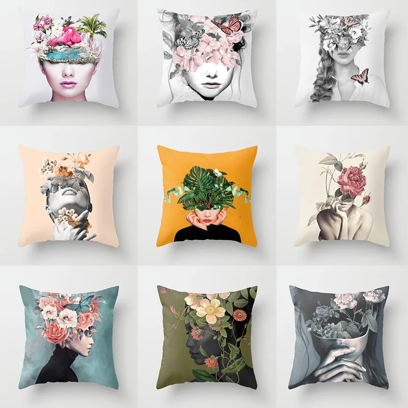 Pillow case 45*45CM New Printed Woman Flower Head Pillowcase Home Sofa Pillow Cushion Cover Decorative Pillowcase
Pillow case 45*45CM New Printed Woman Flower Head Pillowcase Home Sofa Pillow Cushion Cover Decorative Pillowcase
