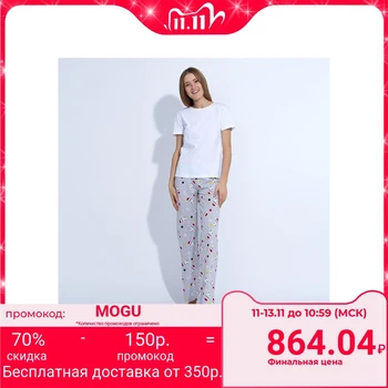 Pajamas (T-shirt, trousers) for women MINAKU "Santa Claus", size 56, gray / white 4564414
Pajamas (T-shirt, trousers) for women MINAKU "Santa Claus", size 56, gray / white 4564414