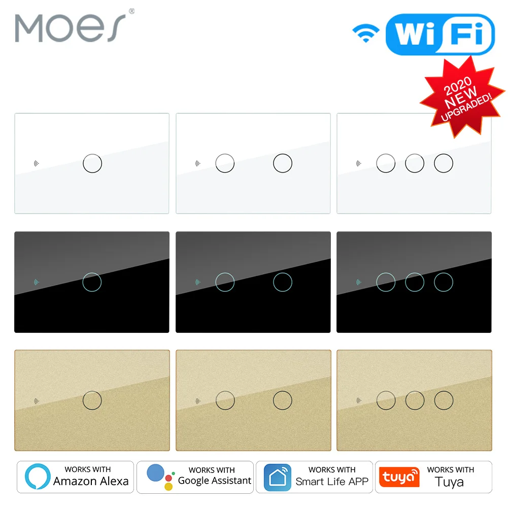 Smart Glass Panel Switch Smart Life/Tuya App Multi-Control Association, Voice Control with Alexa,Google Home,1/2/3 Gang
Smart Glass Panel Switch Smart Life/Tuya App Multi-Control Association, Voice Control with Alexa,Google Home,1/2/3 Gang