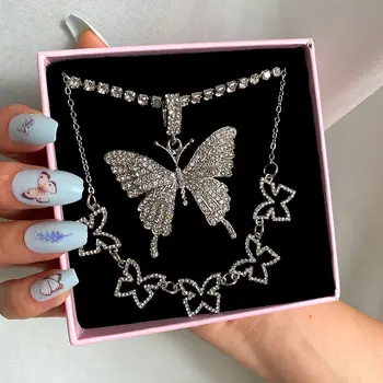 Multicolor Shining Crystal Butterfly Pendant Tennis Necklace For Women Hollow Animal Rhinestone Choker Chain Jewelry 2020 Collar
Multicolor Shining Crystal Butterfly Pendant Tennis Necklace For Women Hollow Animal Rhinestone Choker Chain Jewelry 2020 Collar