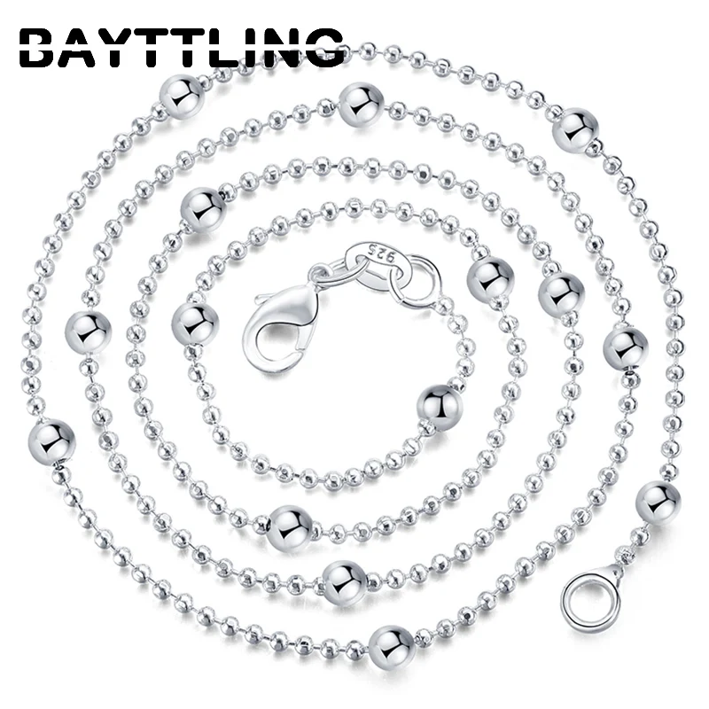 BAYTTLING 925 Sterling Silver 16/18/20/22/24 Inch Bead Chain Necklace For Men Women Fashion Necklaces Gift Jewelry
BAYTTLING 925 Sterling Silver 16/18/20/22/24 Inch Bead Chain Necklace For Men Women Fashion Necklaces Gift Jewelry